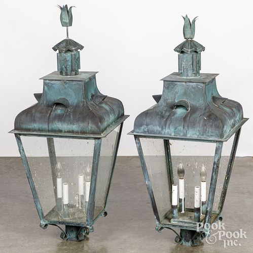 PAIR OF LARGE CONTEMPORARY COPPER