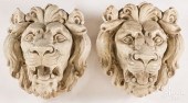 PAIR OF LARGE ENAMELED CONCRET