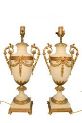 PAIR OF LARGE FRENCH MARBLE UR