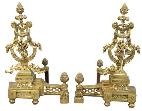 PAIR OF LARGE FRENCH STYLE BRASS