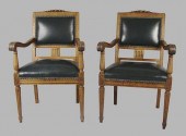 PAIR OF LARGE GERMAN OAK LEATH