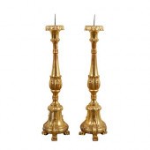 PAIR OF LARGE GILT & PLASTER T