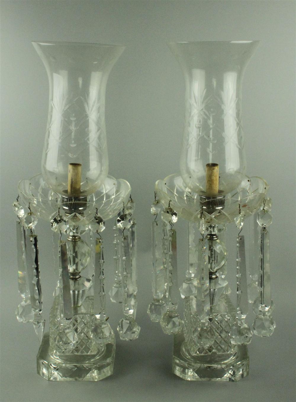 PAIR OF LARGE GLASS ELECTRIC