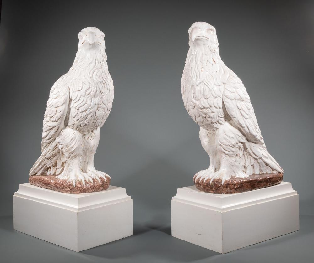 PAIR OF LARGE GLAZED CERAMIC