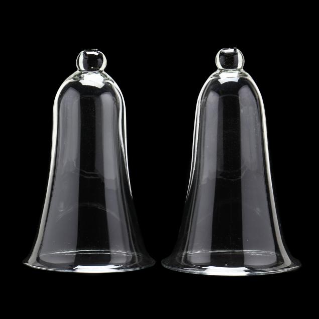 PAIR OF LARGE HANDBLOWN GLASS