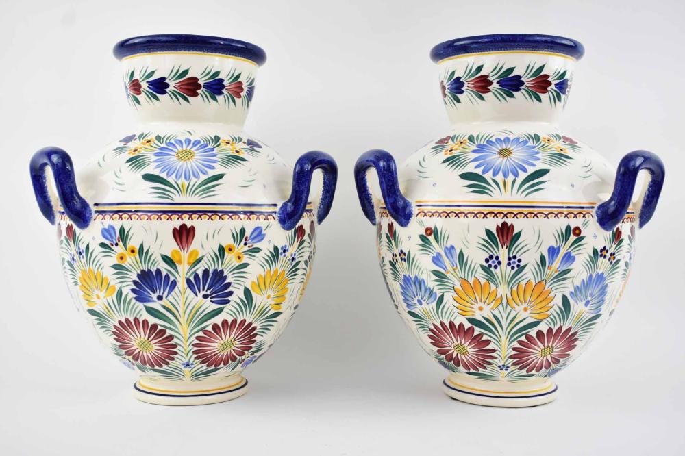 PAIR OF LARGE HB HENRIOT QUIMPER