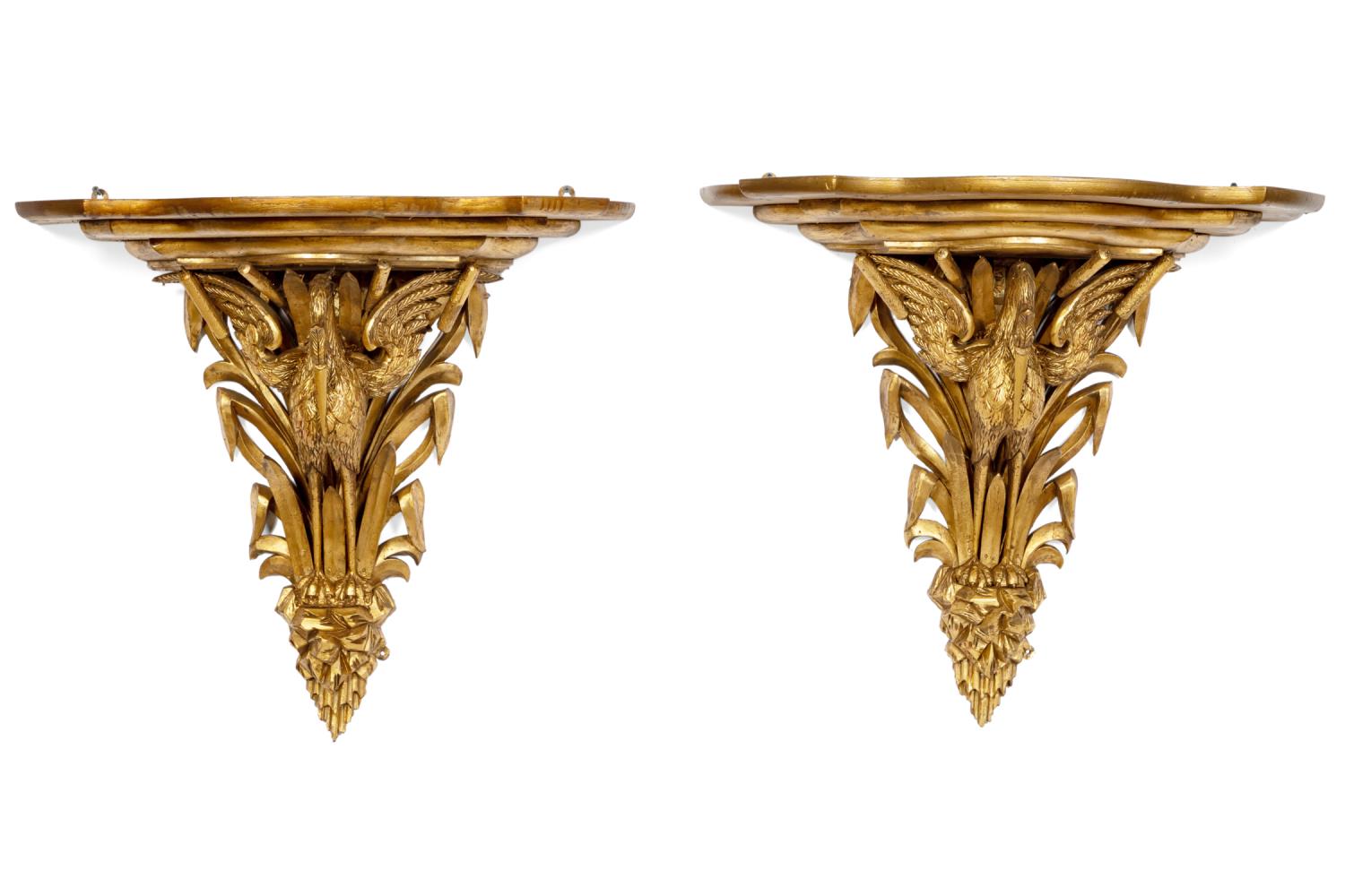 PAIR OF LARGE ITALIAN GILTWOOD