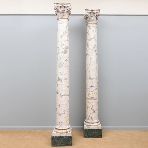 PAIR OF LARGE ITALIAN SCAGLIOLA