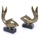 PAIR OF LARGE JAPANESE GILT BR