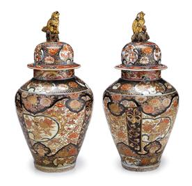 Pair of large Japanese Imari