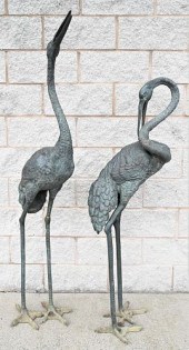 PAIR OF LARGE LIFESIZE BRONZE