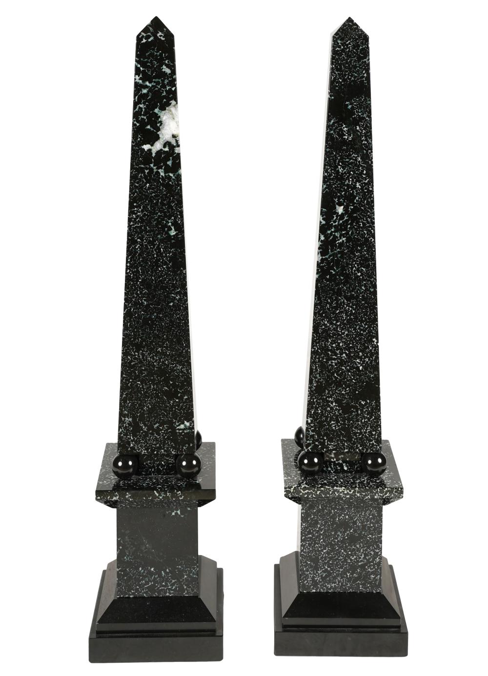 PAIR OF LARGE MARBLE