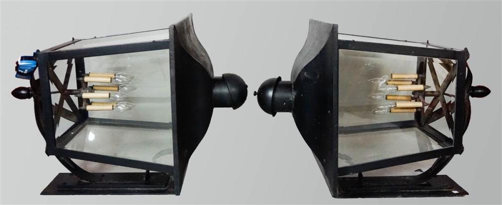 PAIR OF LARGE MODERN BLACK