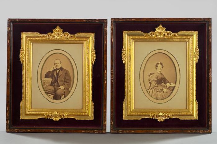 Pair of Large Oval Shadowboxed