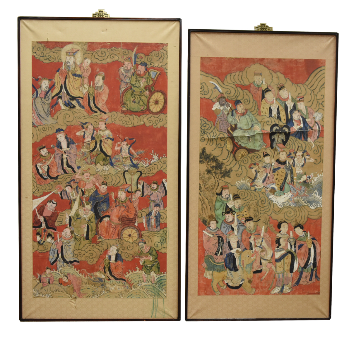 PAIR OF LARGE PAINTINGS OF HEAVENLY