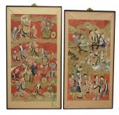 PAIR OF LARGE PAINTINGS OF HEA