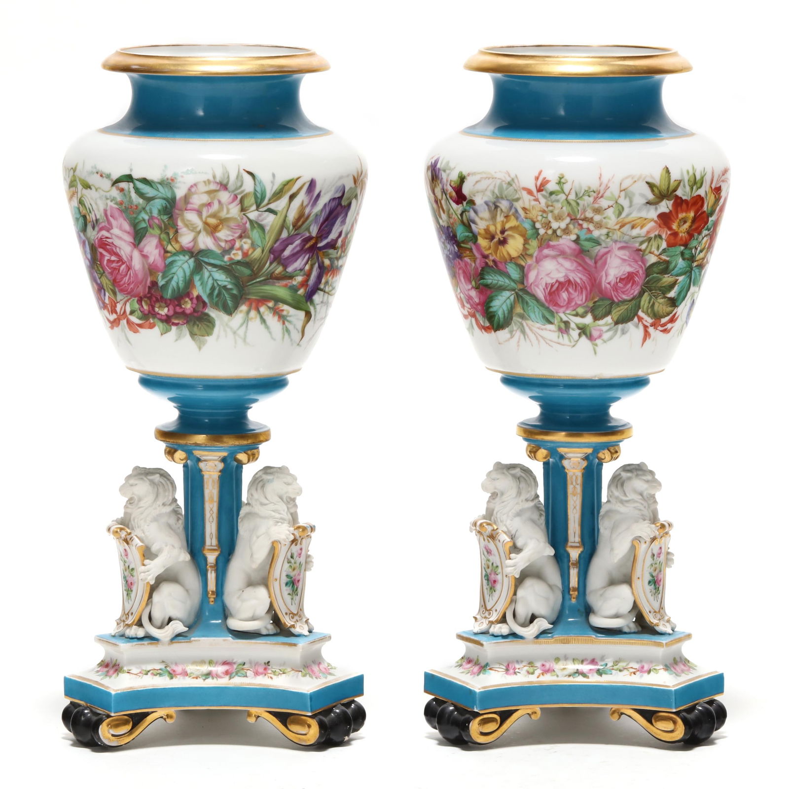 PAIR OF LARGE PARIS PORCELAIN