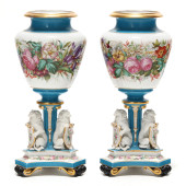 PAIR OF LARGE PARIS PORCELAIN