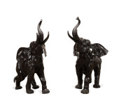 PAIR OF LARGE PATINATED BRONZE