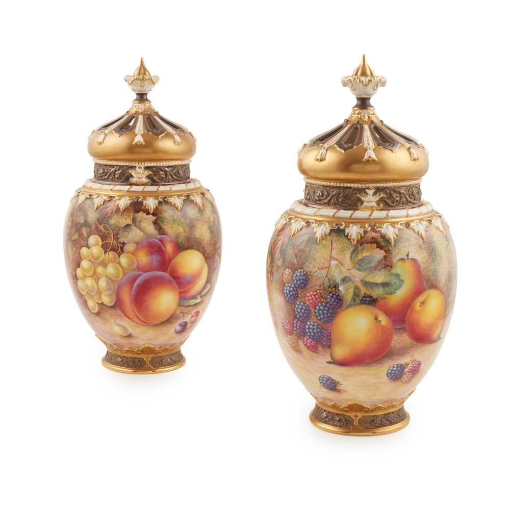 PAIR OF LARGE ROYAL WORCESTER FRUIT