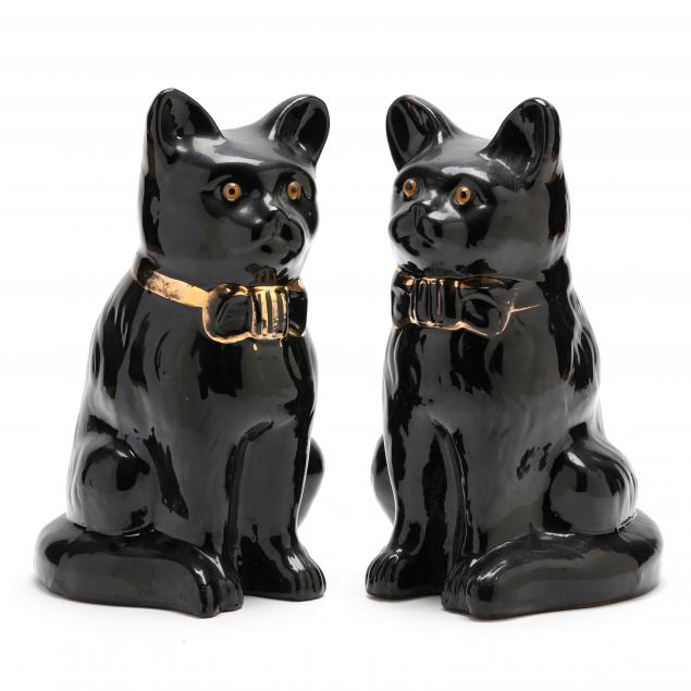 PAIR OF LARGE SADLER BURSLEM CATS