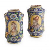 PAIR OF LARGE SICILIAN MAIOLIC