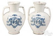 PAIR OF LARGE SPANISH DELFTWAR