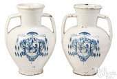 PAIR OF LARGE SPANISH DELFTWAR
