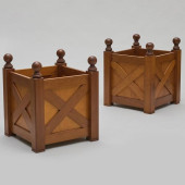 PAIR OF LARGE STAINED PINE VER
