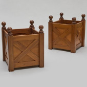 PAIR OF LARGE STAINED PINE VER