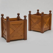 PAIR OF LARGE STAINED PINE VER