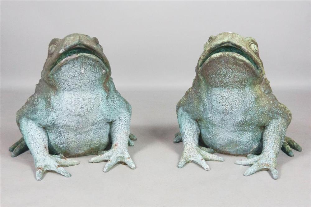 PAIR OF LARGE VERDIGRIS BRONZE