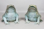 PAIR OF LARGE VERDIGRIS BRONZE