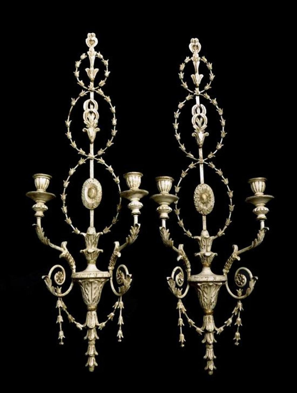 PAIR OF LARGE WOOD AND METAL