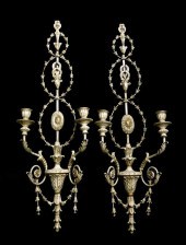 PAIR OF LARGE WOOD AND METAL S