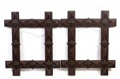 PAIR OF LARGE WOODEN TRAMP ART
