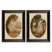 PAIR OF LATE GEORGIAN NEEDLEWO
