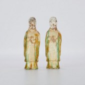 PAIR OF LATE MING SANCAI FIGUR