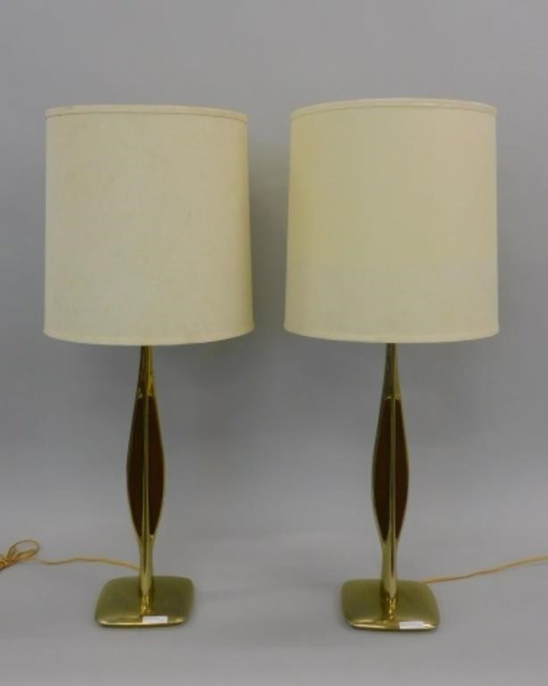 PAIR OF LAUREL TABLE LAMPS. CIRCA