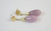 PAIR OF LAVENDER JADE DANGLE E