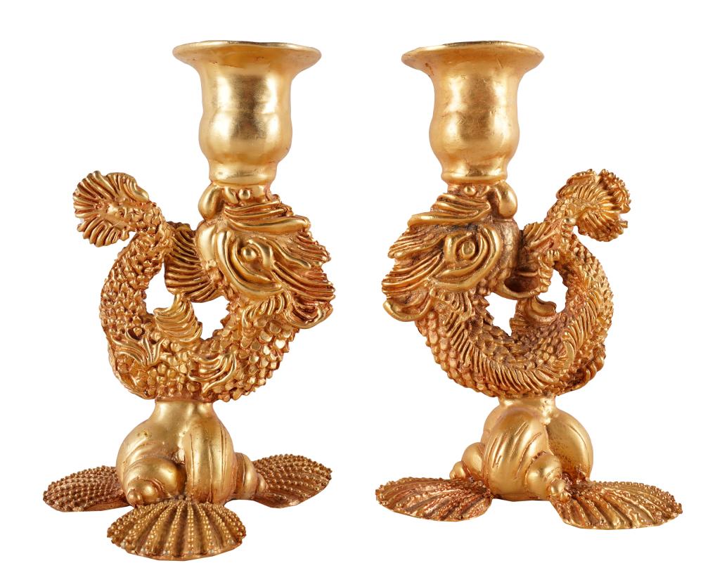 PAIR OF LAZARO DIAZ GILT METAL
