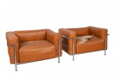 PAIR OF LE CORBUSIER CHROME CL