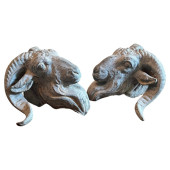 PAIR OF LEAD ARCHITECTURAL RAM