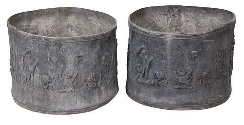 PAIR OF LEAD CIRCULAR