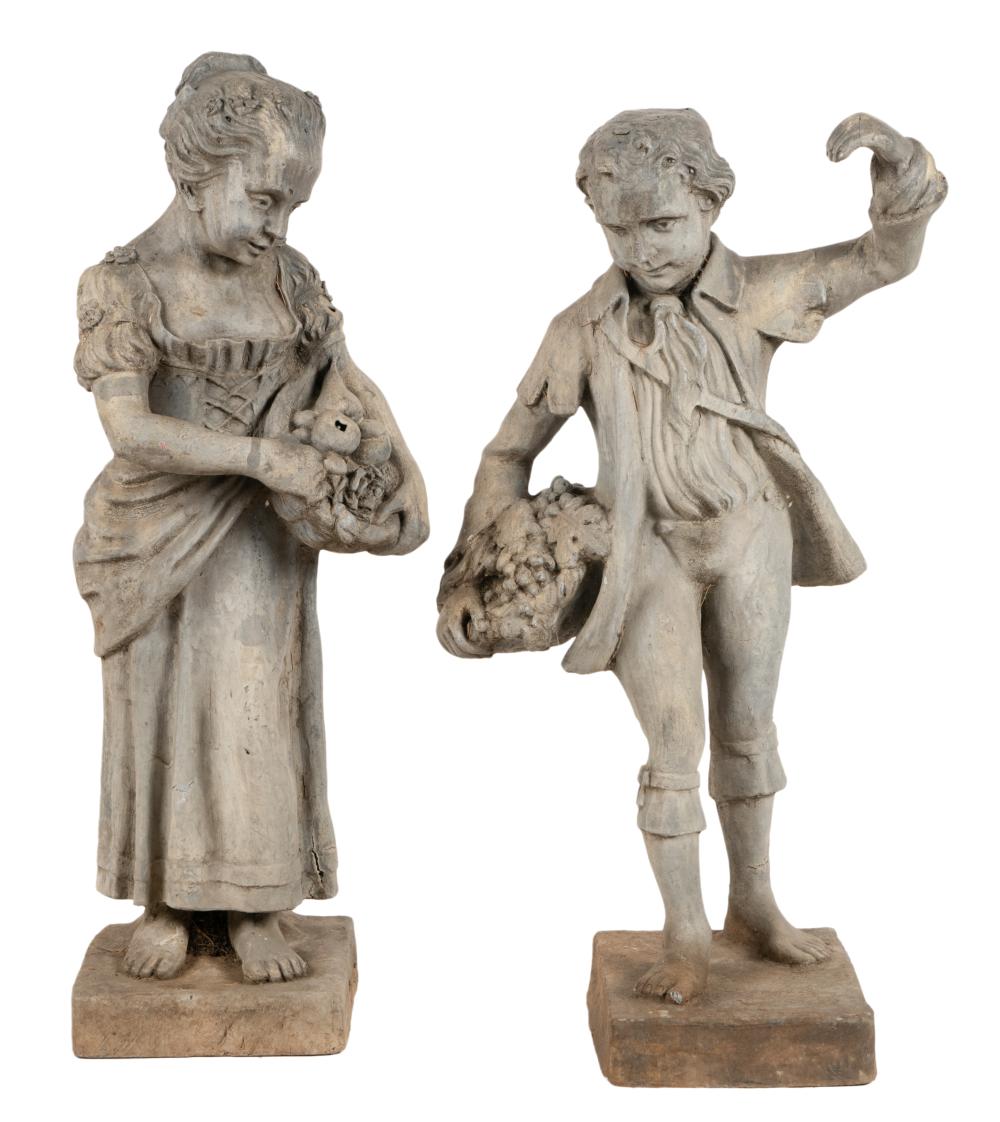 PAIR OF LEAD GARDEN FIGURESPair