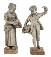 PAIR OF LEAD GARDEN FIGURESPai