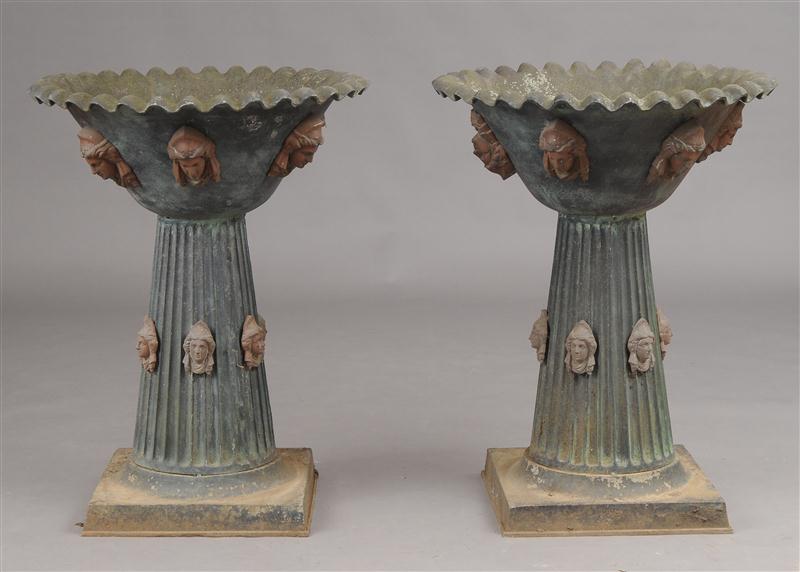 PAIR OF LEAD GARDEN FOUNTAINS