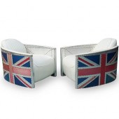 PAIR OF LEATHER AND ALUMINUM A