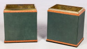 PAIR OF LEATHER AND BRASS WAST