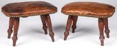 PAIR OF LEATHER FOOT STOOLSPai